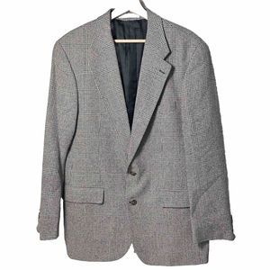 Ralph Lauren Chaps Blazer Men’s 42T Silk Wool Linen 2 Button Sport Coat Plaid